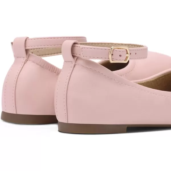 imageDREAM PAIRS Girls Dress Shoes Girls Ballerina Flat Ankle Strap Ballet Flats ToddlerLittle KidBig KidPink