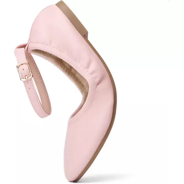 imageDREAM PAIRS Girls Dress Shoes Girls Ballerina Flat Ankle Strap Ballet Flats ToddlerLittle KidBig KidPink