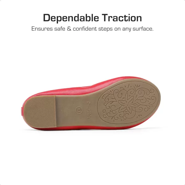 imageDREAM PAIRS Girls Dress Shoes Girls Ballerina Flat Ankle Strap Ballet Flats ToddlerLittle KidBig KidRed