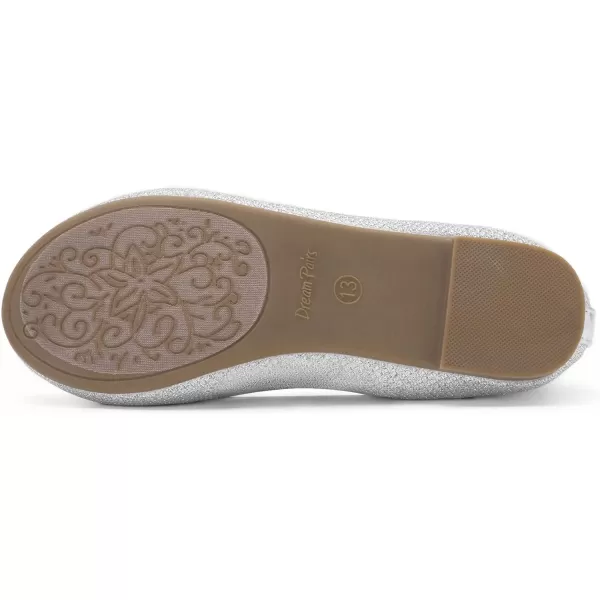 imageDREAM PAIRS Girls Dress Shoes Interchangeable Ankle Strap Flower Girl Ballet Flats ToddlerLittle KidBig KidSilver Glitter