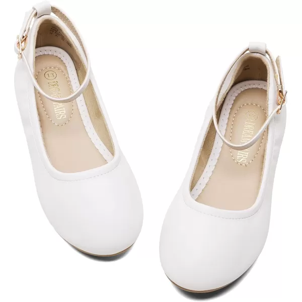 imageDREAM PAIRS Girls Dress Shoes Interchangeable Ankle Strap Flower Girl Ballet Flats ToddlerLittle KidBig KidWhite