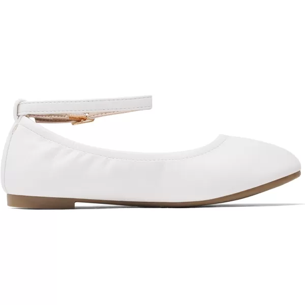 imageDREAM PAIRS Girls Dress Shoes Interchangeable Ankle Strap Flower Girl Ballet Flats ToddlerLittle KidBig KidWhite