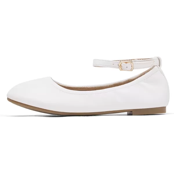 imageDREAM PAIRS Girls Dress Shoes Interchangeable Ankle Strap Flower Girl Ballet Flats ToddlerLittle KidBig KidWhite