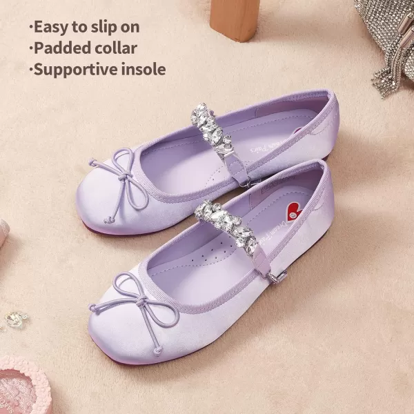 imageDREAM PAIRS Girls Dress Shoes Interchangeable Straps Fashion Bow Ballerina Flower Girl Ballet Flats DIYPurple