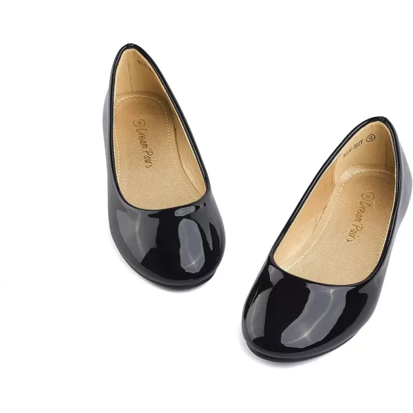 imageDREAM PAIRS Girls Dress Shoes Slip on Ballerina FlatsToddlerLittle KidBig KidBlackPat