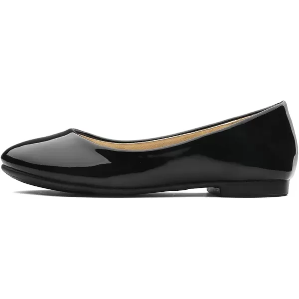 imageDREAM PAIRS Girls Dress Shoes Slip on Ballerina FlatsToddlerLittle KidBig KidBlackPat
