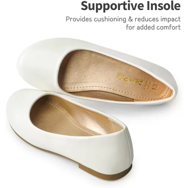 imageDREAM PAIRS Girls Dress Shoes Slip on Ballerina FlatsToddlerLittle KidBig KidIvoryPu