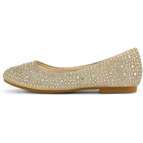 imageDREAM PAIRS Girls Dress Shoes Slip on Ballerina FlatsToddlerLittle KidBig KidMuyshinegold Glitter