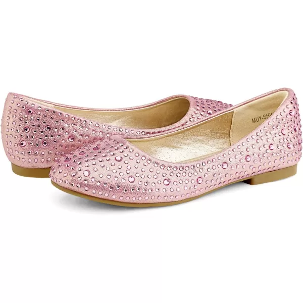 imageDREAM PAIRS Girls Dress Shoes Slip on Ballerina FlatsToddlerLittle KidBig KidMuyshinepink