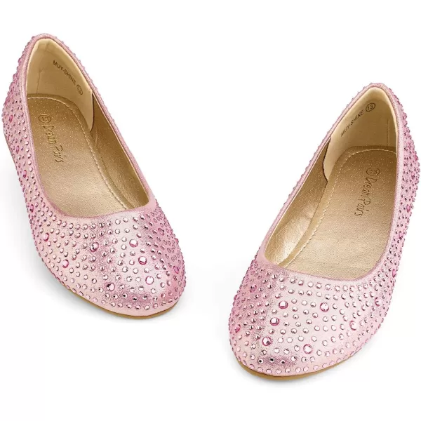imageDREAM PAIRS Girls Dress Shoes Slip on Ballerina FlatsToddlerLittle KidBig KidMuyshinepink