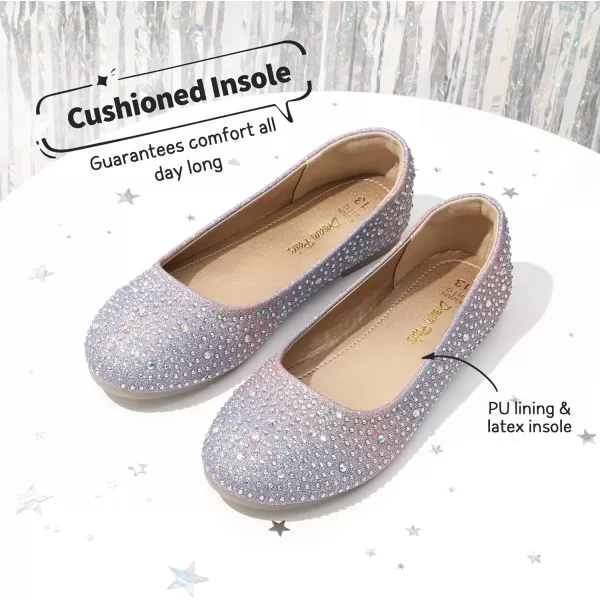 imageDREAM PAIRS Girls Dress Shoes Slip on Ballerina FlatsToddlerLittle KidBig KidMuyshinepink Purple