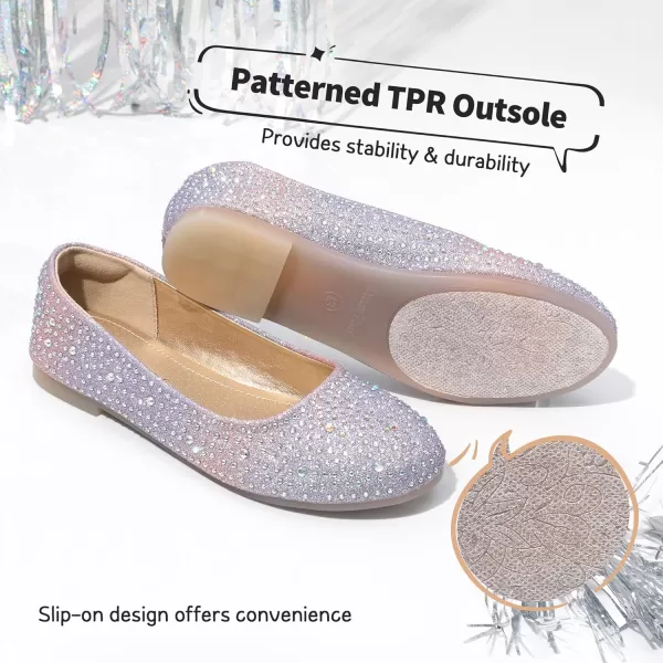 imageDREAM PAIRS Girls Dress Shoes Slip on Ballerina FlatsToddlerLittle KidBig KidMuyshinepink Purple