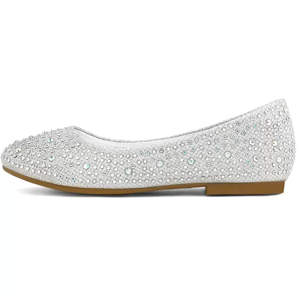 imageDREAM PAIRS Girls Dress Shoes Slip on Ballerina FlatsToddlerLittle KidBig KidMuyshinesilver Glitter