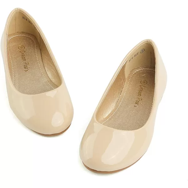 imageDREAM PAIRS Girls Dress Shoes Slip on Ballerina FlatsToddlerLittle KidBig KidNudePat