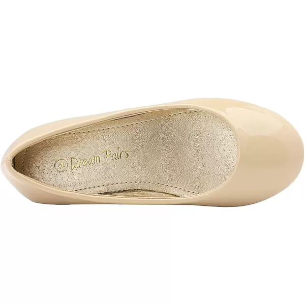 imageDREAM PAIRS Girls Dress Shoes Slip on Ballerina FlatsToddlerLittle KidBig KidNudePat