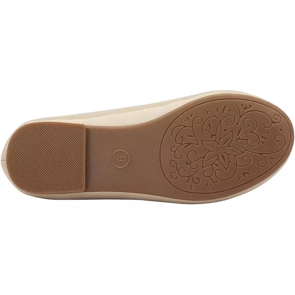 imageDREAM PAIRS Girls Dress Shoes Slip on Ballerina FlatsToddlerLittle KidBig KidNudePat