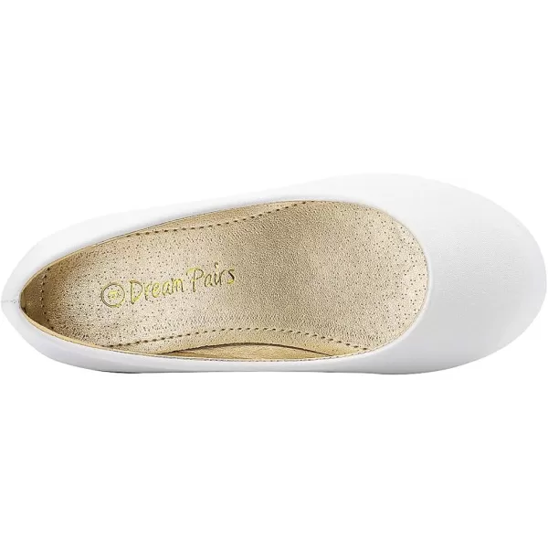 imageDREAM PAIRS Girls Dress Shoes Slip on Ballerina FlatsToddlerLittle KidBig KidWhiteSatin