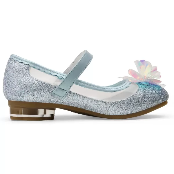 imageDREAM PAIRS Girls Dress Shoes Wedding Glitter Party Flower Princess Low Heel ShoesBlueGlitter