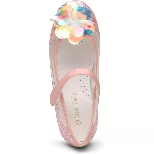 imageDREAM PAIRS Girls Dress Shoes Wedding Glitter Party Flower Princess Low Heel ShoesPinkGlitter