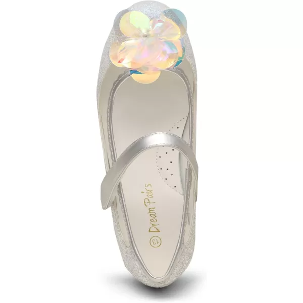 imageDREAM PAIRS Girls Dress Shoes Wedding Glitter Party Flower Princess Low Heel ShoesSilverGlitter