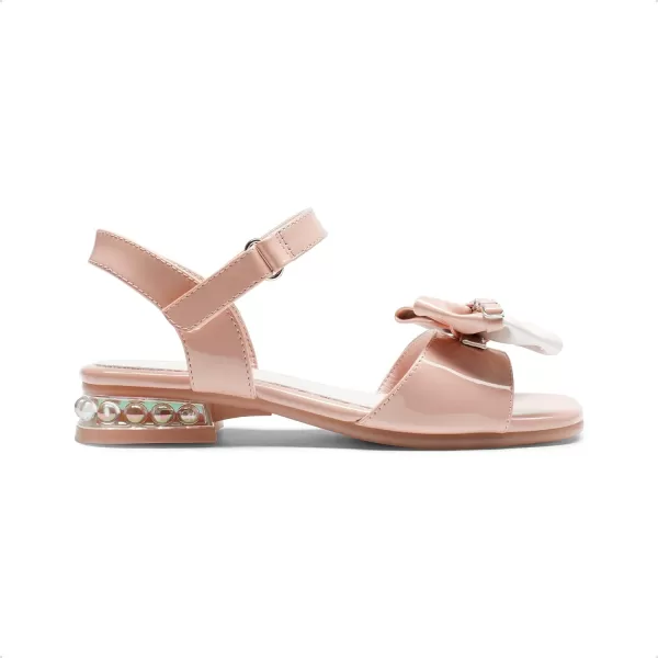imageDREAM PAIRS Girls Fashion Bow Sandals Open Toe Low Heels Summer Dress ShoesPink