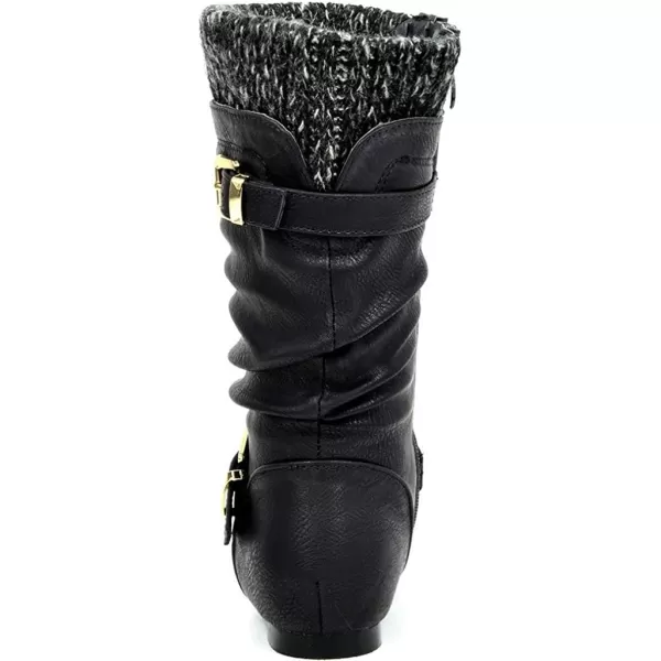 imageDREAM PAIRS Girls Faux Fur Lined Knee High Winter Riding BootsToddlerLittle KidBig KidBlack