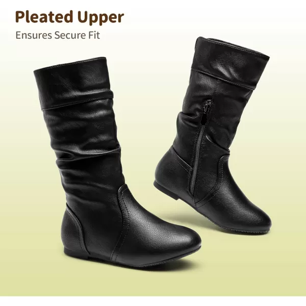 imageDREAM PAIRS Girls Faux Fur Lined Knee High Winter Riding BootsToddlerLittle KidBig KidBlvdblack Pu