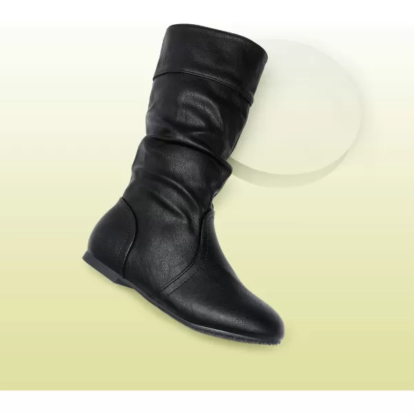 imageDREAM PAIRS Girls Faux Fur Lined Knee High Winter Riding BootsToddlerLittle KidBig KidBlvdblack Pu