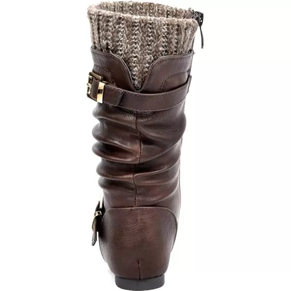 imageDREAM PAIRS Girls Faux Fur Lined Knee High Winter Riding BootsToddlerLittle KidBig KidBrown