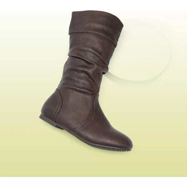 imageDREAM PAIRS Girls Faux Fur Lined Knee High Winter Riding BootsToddlerLittle KidBig KidBrown Pu