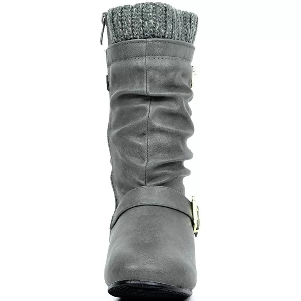imageDREAM PAIRS Girls Faux Fur Lined Knee High Winter Riding BootsToddlerLittle KidBig KidGrey