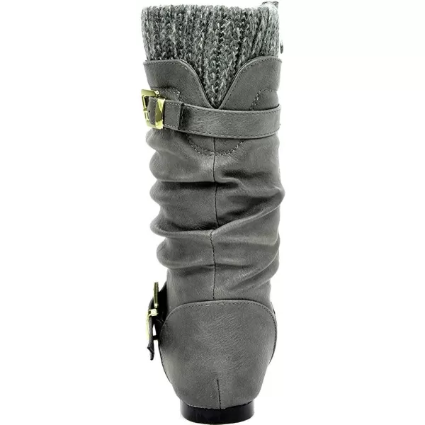 imageDREAM PAIRS Girls Faux Fur Lined Knee High Winter Riding BootsToddlerLittle KidBig KidGrey