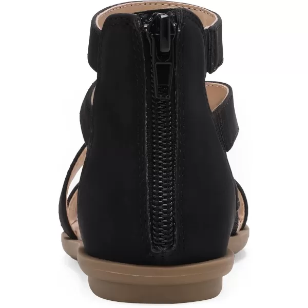 imageDREAM PAIRS Girls Gladiator Sandals with Zipper Strappy Sandals ToddlerLittle KidBig KidBlack