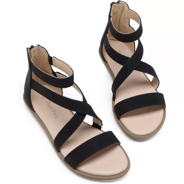 imageDREAM PAIRS Girls Gladiator Sandals with Zipper Strappy Sandals ToddlerLittle KidBig KidBlack