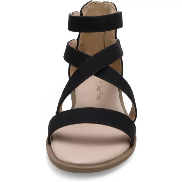 imageDREAM PAIRS Girls Gladiator Sandals with Zipper Strappy Sandals ToddlerLittle KidBig KidBlack