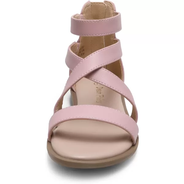 imageDREAM PAIRS Girls Gladiator Sandals with Zipper Strappy Sandals ToddlerLittle KidBig KidPink