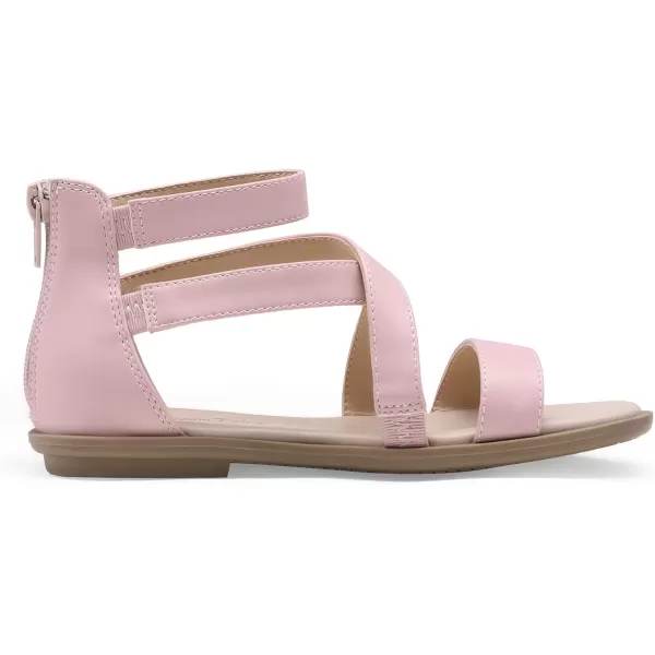 imageDREAM PAIRS Girls Gladiator Sandals with Zipper Strappy Sandals ToddlerLittle KidBig KidPink