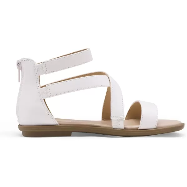 imageDREAM PAIRS Girls Gladiator Sandals with Zipper Strappy Sandals ToddlerLittle KidBig KidWhite