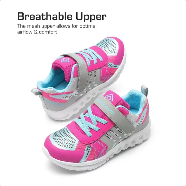 imageDREAM PAIRS Girls KD18002K Lightweight Breathable Running Athletic Sneakers Shoes Grey Fuchsia Blue Size 13 M US Little KidGreyFuchsiaBlue