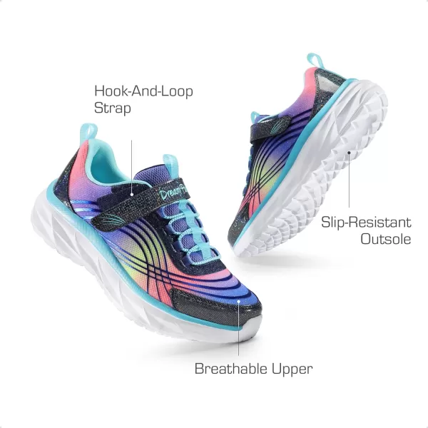 imageDREAM PAIRS Girls Kids Running Shoes Athletic Tennis Shoes Thick Sole Sneakers for LittleBig KidsPurpleRainbow
