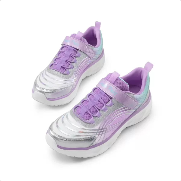 imageDREAM PAIRS Girls Kids Running Shoes Athletic Tennis Shoes Thick Sole Sneakers for LittleBig KidsPurpleSilverBlue