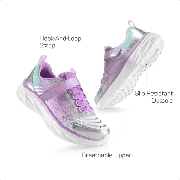 imageDREAM PAIRS Girls Kids Running Shoes Athletic Tennis Shoes Thick Sole Sneakers for LittleBig KidsPurpleSilverBlue