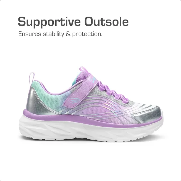 imageDREAM PAIRS Girls Kids Running Shoes Athletic Tennis Shoes Thick Sole Sneakers for LittleBig KidsPurpleSilverBlue