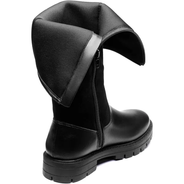 imageDREAM PAIRS Girls Knee High Buckle Fashion Riding Boots Little KidBig KidBlack