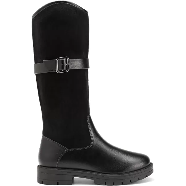 imageDREAM PAIRS Girls Knee High Buckle Fashion Riding Boots Little KidBig KidBlack