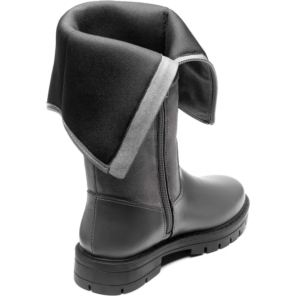 imageDREAM PAIRS Girls Knee High Buckle Fashion Riding Boots Little KidBig KidGrey