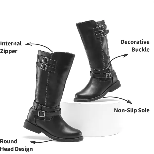 imageDREAM PAIRS Girls Knee High Fashion Riding BootsBlack03
