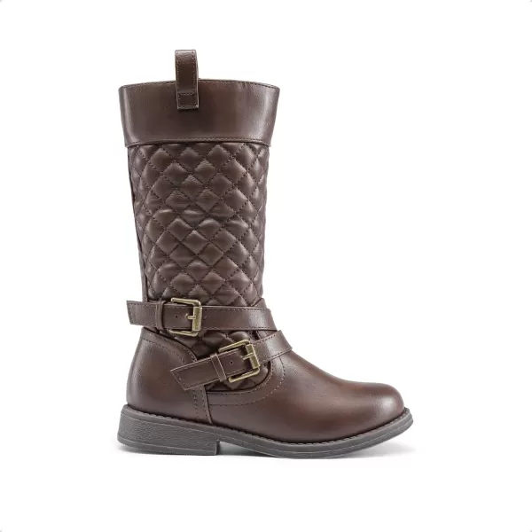 imageDREAM PAIRS Girls Knee High Fashion Riding BootsBrown