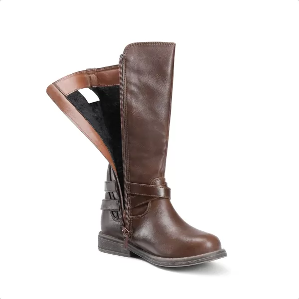imageDREAM PAIRS Girls Knee High Fashion Riding BootsBrown03
