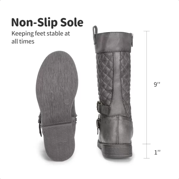 imageDREAM PAIRS Girls Knee High Fashion Riding BootsGrey